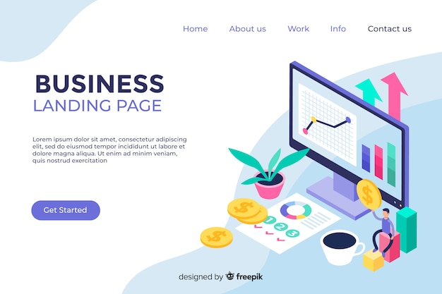 Modèle De Page De Destination D'affaires Isométrique