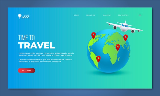 Vecteur gratuit modèle de page de destination d'agence de voyage