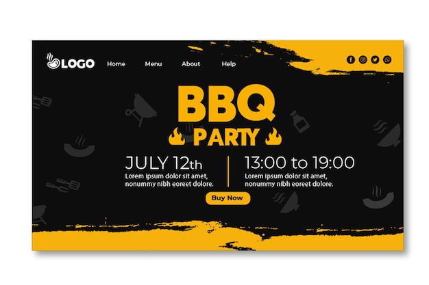 Modèle de page de destination barbecue