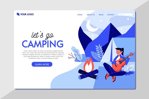 Modèle De Page De Destination De Camping