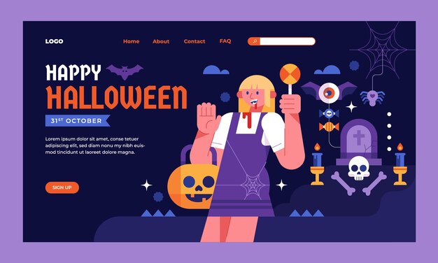 Modèle De Page De Destination De Célébration D'halloween