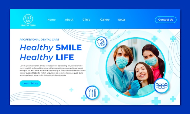 Modèle De Page De Destination De Clinique Dentaire Dégradé