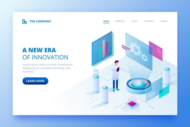 Modèle de page de destination de concept technologique