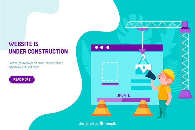 Modèle De Page De Destination En Construction