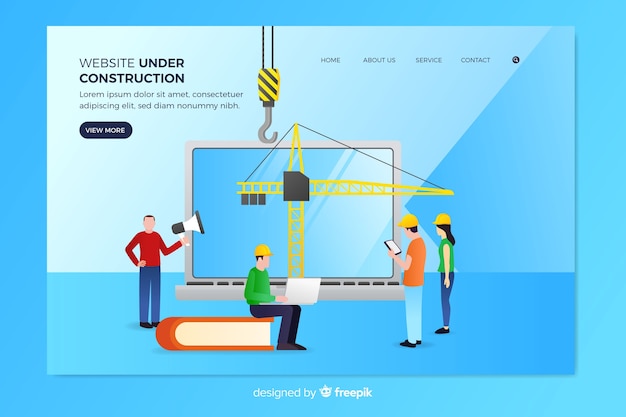 Modèle De Page De Destination En Construction