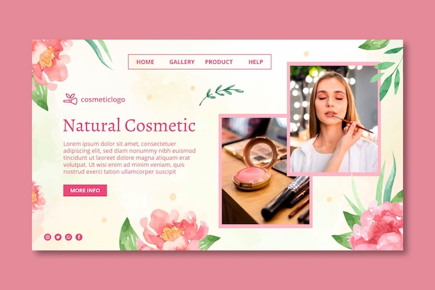 Modèle De Page De Destination Cosmétique