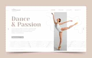 Vecteur gratuit modèle de page de destination de danse