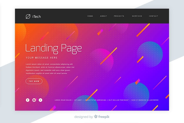 Vecteur gratuit modèle de page de destination dégradé abstrait