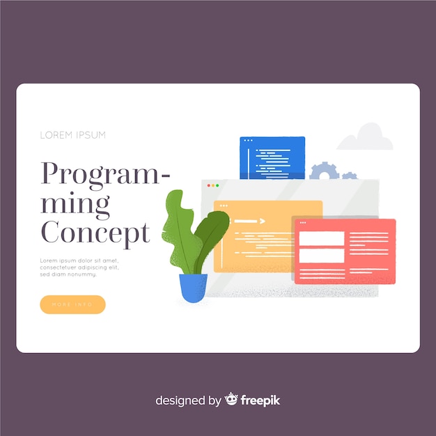 Vecteur gratuit modèle de page de destination du concept de programmation