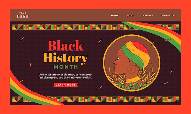 Modèle de page de destination du mois de l'histoire des Noirs