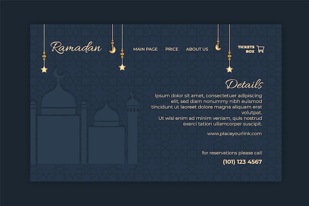 Modèle De Page De Destination Du Ramadan