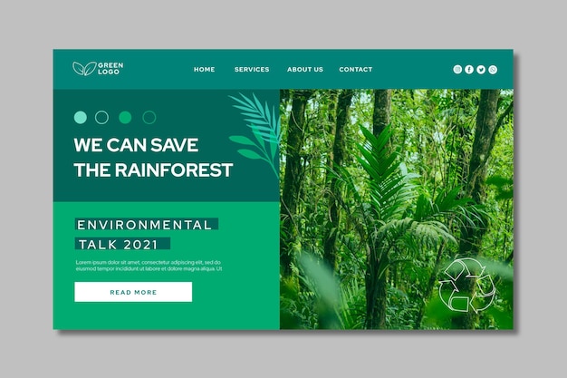 Modèle De Page De Destination D'environnement