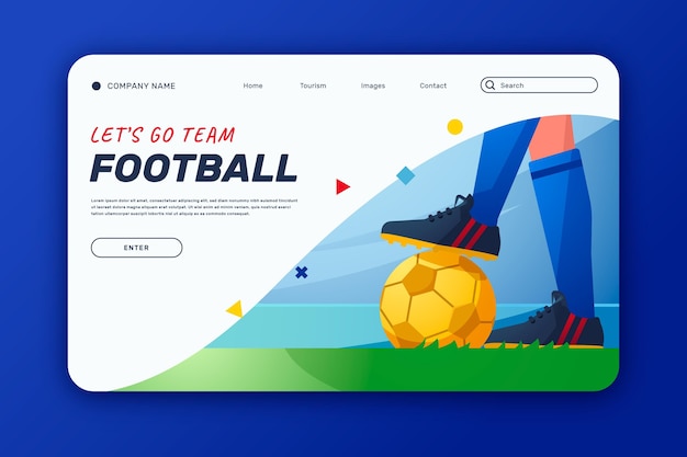 Vecteur gratuit modèle de page de destination de football sud-américain dégradé