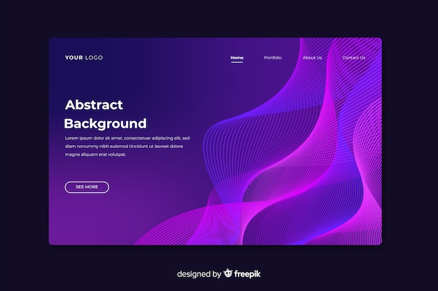 Modèle de page de destination de formes abstraites linéaires