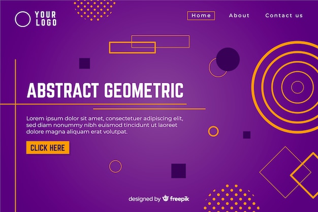 Vecteur gratuit modèle de page de destination de formes géométriques abstraites