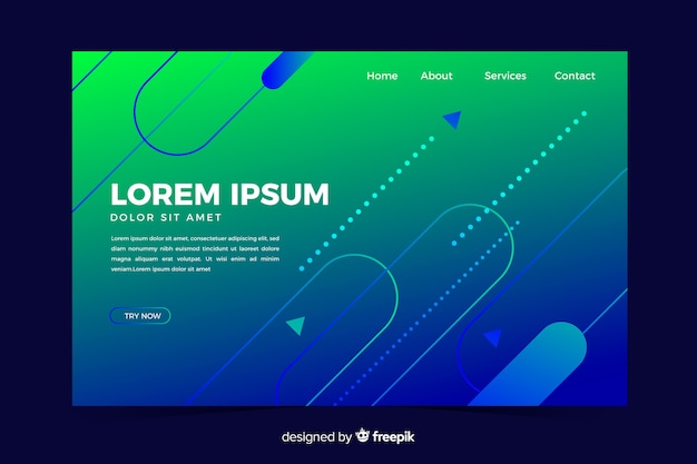 Modèle De Page De Destination De Formes Géométriques Abstraites