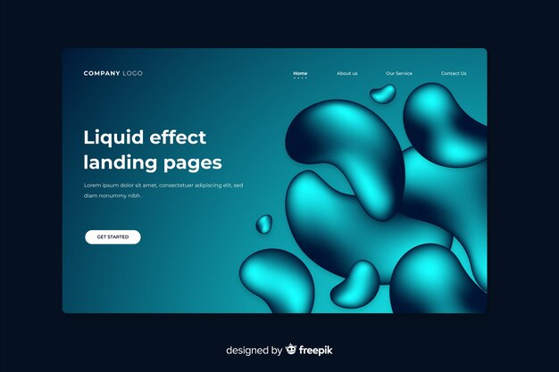 Modèle De Page De Destination Formes Liquides Abstraites