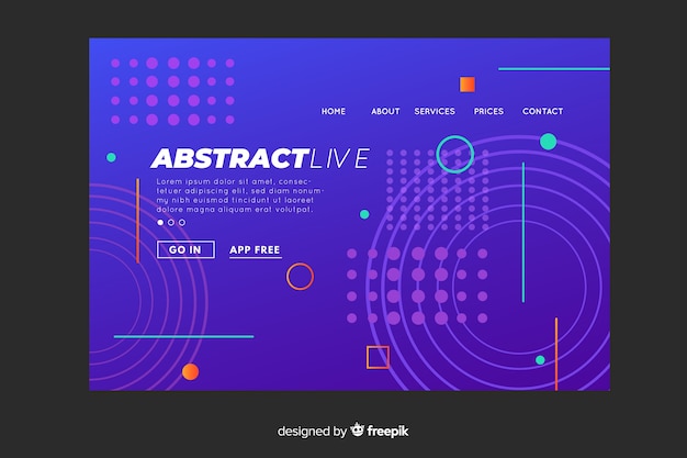 Vecteur gratuit modèle de page de destination géométrique abstraite