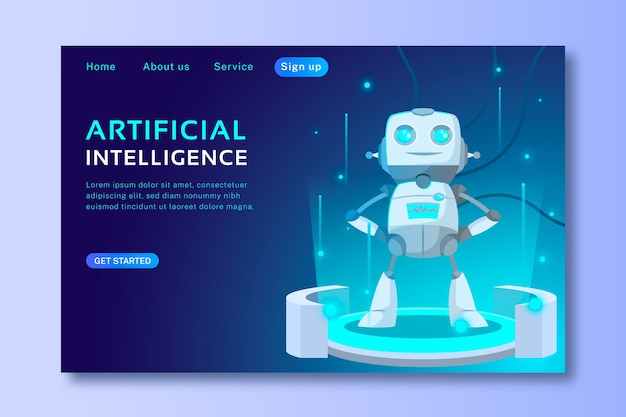 Modèle De Page De Destination D'intelligence Artificielle