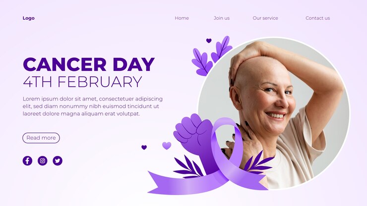 Vecteur gratuit modèle de page de destination de la journée mondiale du cancer en dégradé
