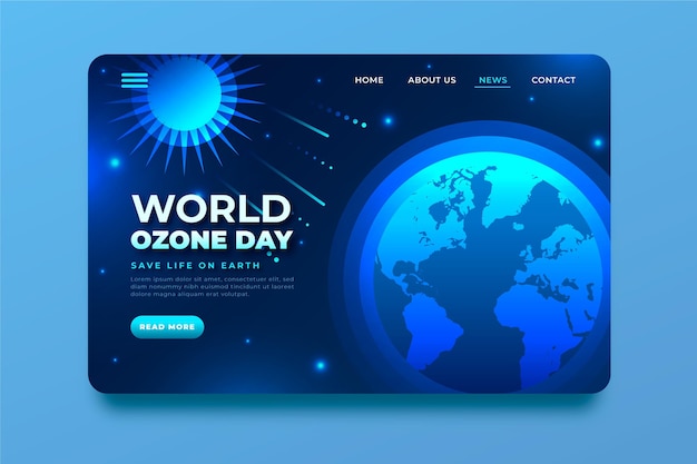 Modèle De Page De Destination De La Journée Mondiale De L'ozone Dégradé