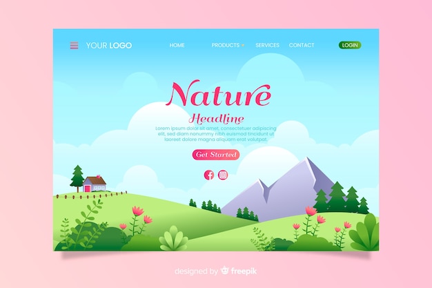 Modèle De Page De Destination Nature Plate