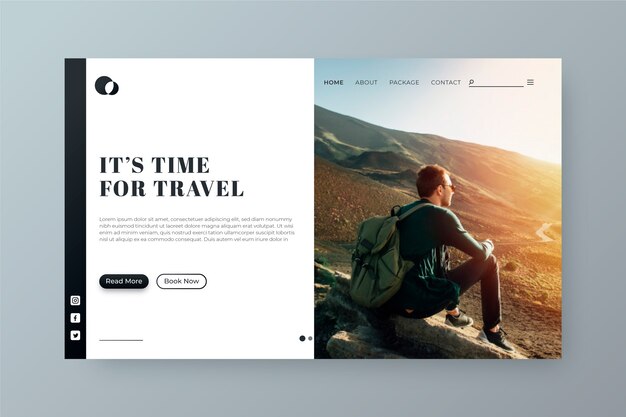 Modèle de page de destination avec photo