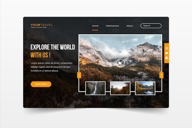 Modèle De Page De Destination Avec Photo