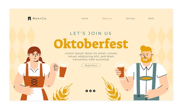 Modèle De Page De Destination Plate Oktoberfest