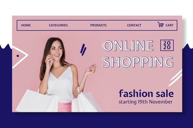 Modèle de page de destination pour les achats en ligne
