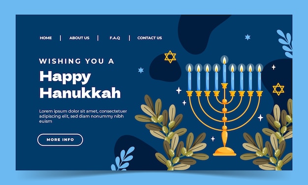 Vecteur gratuit modèle de page de destination pour la célébration de la pâque juive