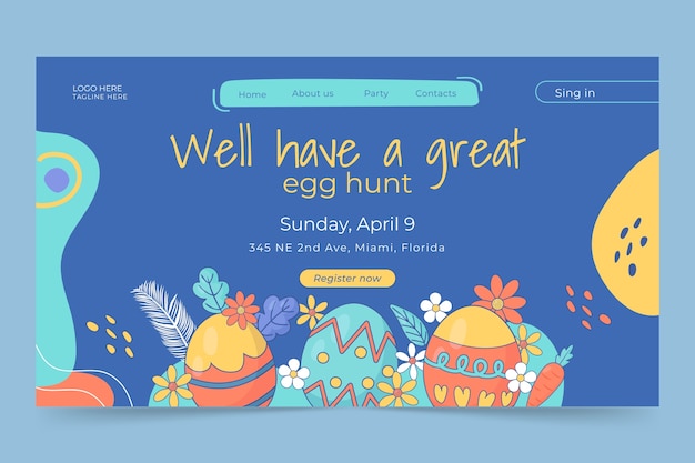 Modèle De Page De Destination Pour La Célébration De Pâques
