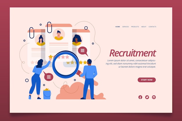 Modèle De Page De Destination Pour Le Concept De Recrutement