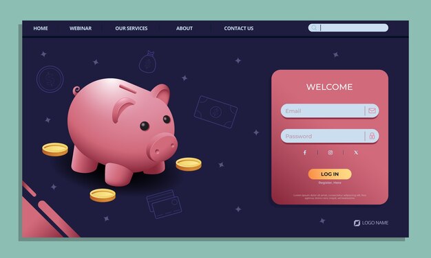 Modèle de page de destination pour les entreprises bancaires