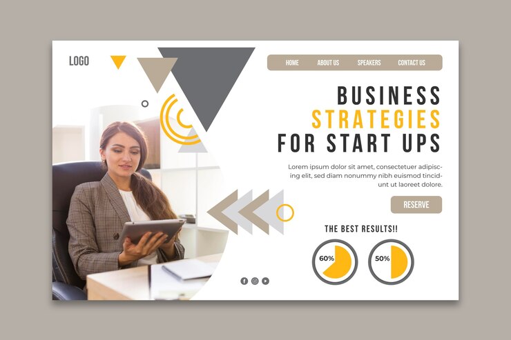 Vecteur gratuit modèle de page de destination pour les entreprises générales