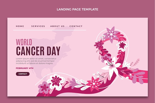 Modèle de page de destination pour la journée mondiale du cancer