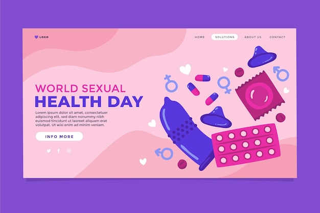 Modèle De Page De Destination Pour La Journée Mondiale De La Santé Sexuelle Dessiné à La Main