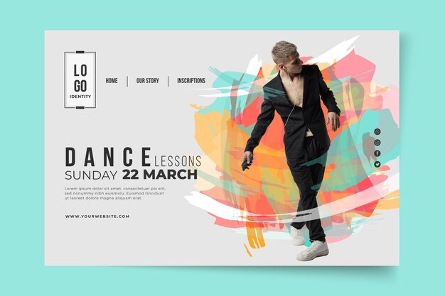 Modèle de page de destination pour les leçons de danse