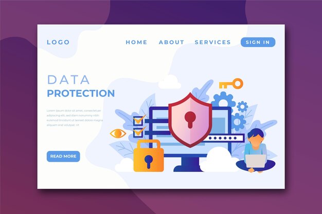 Modèle de page de destination pour la protection des données