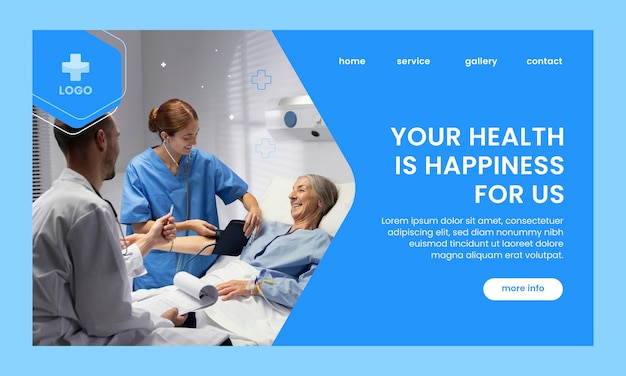 Modèle de page de destination pour les soins hospitaliers