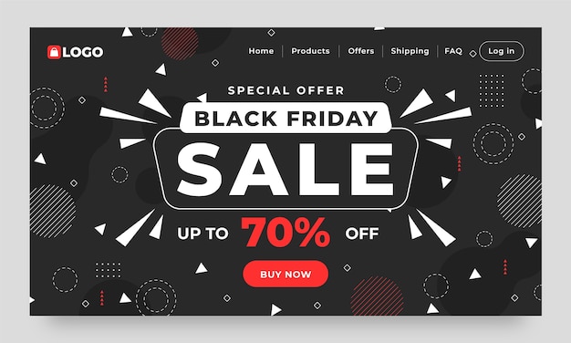 Modèle de page de destination pour les ventes du Black Friday