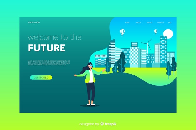 Vecteur gratuit modèle de page de destination de réalité virtuelle