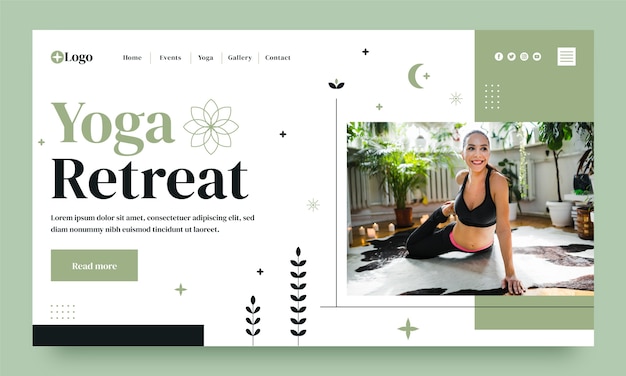 Modèle De Page De Destination De Retraite De Yoga