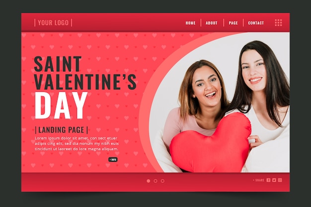 Modèle De Page De Destination De La Saint-valentin