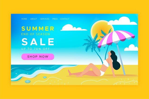 Modèle De Page De Destination Des Soldes D'été De Fin De Saison