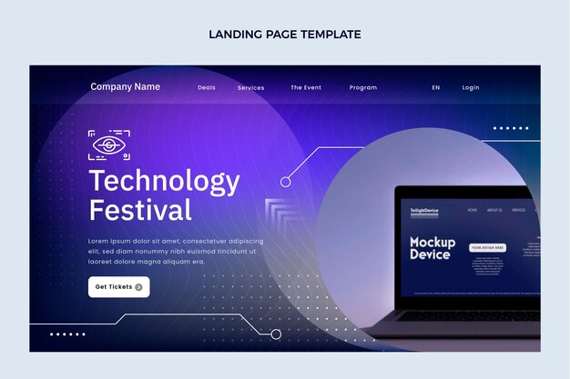 Modèle de page de destination de technologie de texture dégradée