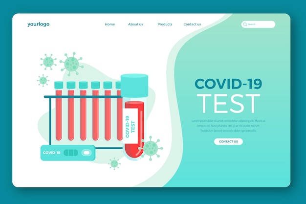 Modèle De Page De Destination De Test Covid-19
