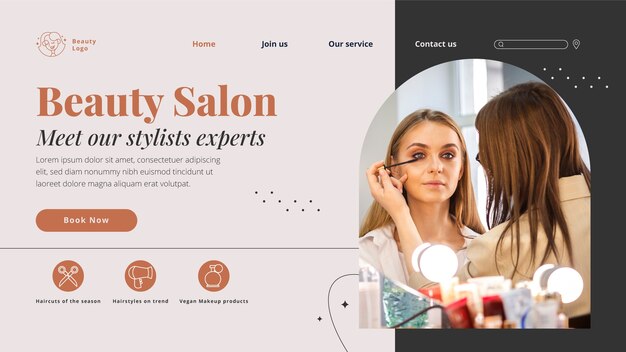 Modèle de page de destination de thérapie de salon de beauté