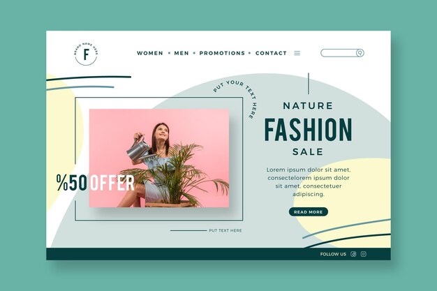 Modèle de page de destination de vente de mode