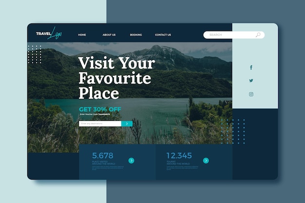 Modèle de page de destination de vente de voyage